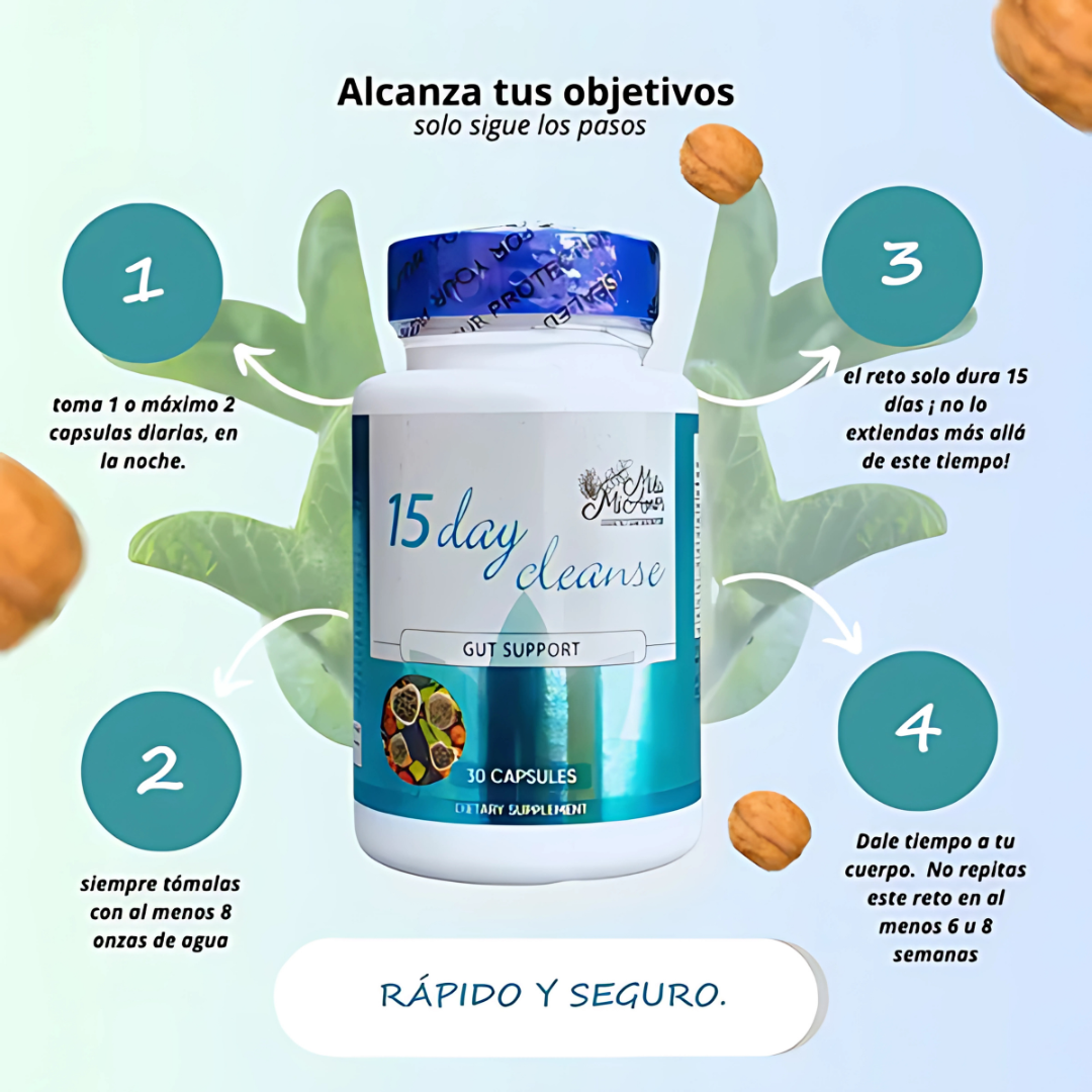 15 DAY CLEANSE – Limpieza del Colón y Detox EL ORIGINAL