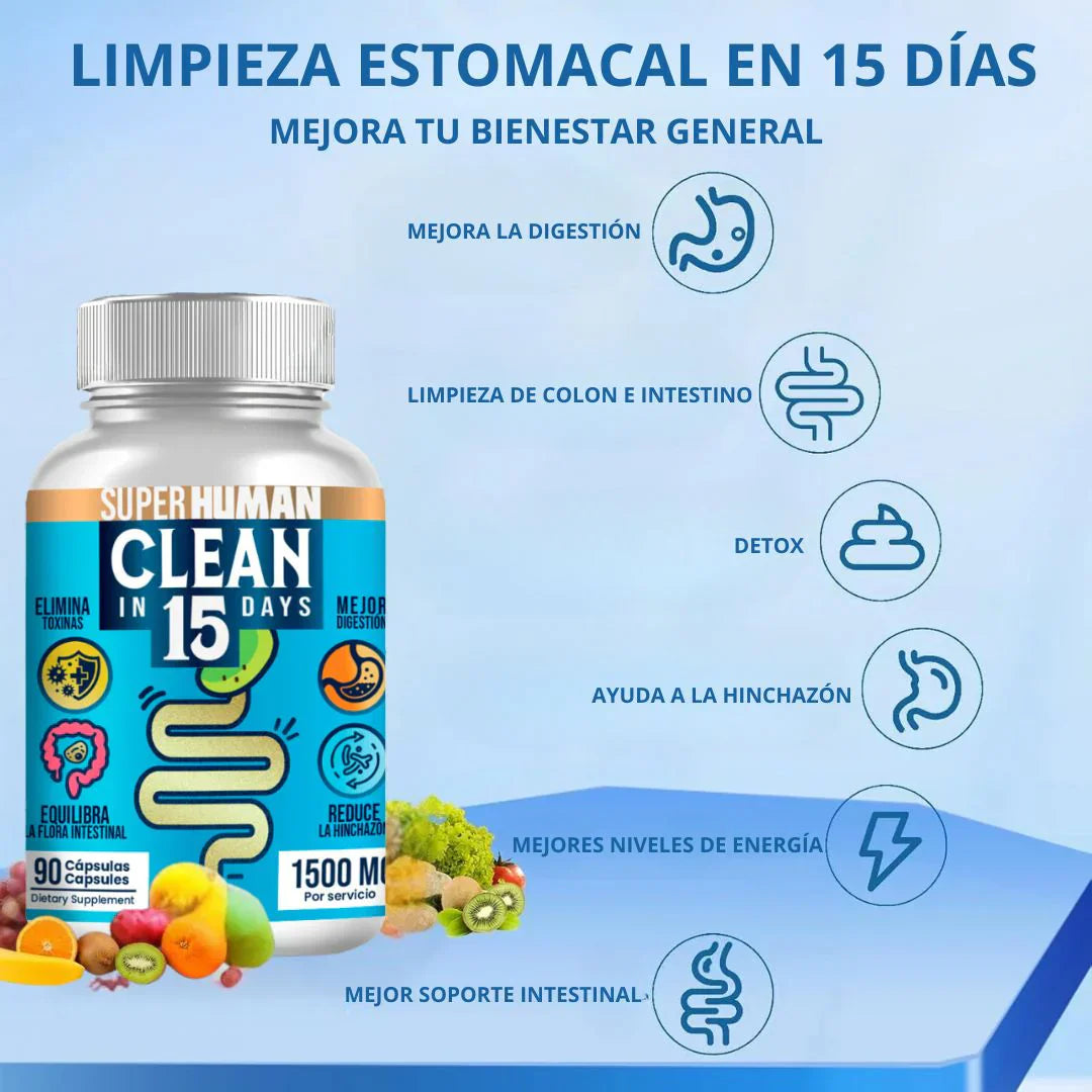 Clean15 Limpieza Completa Estomacal en 15 días - SuperHuman